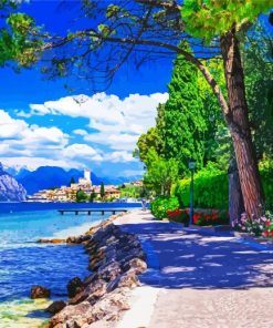 Lake Garda Italy Europe paint by number