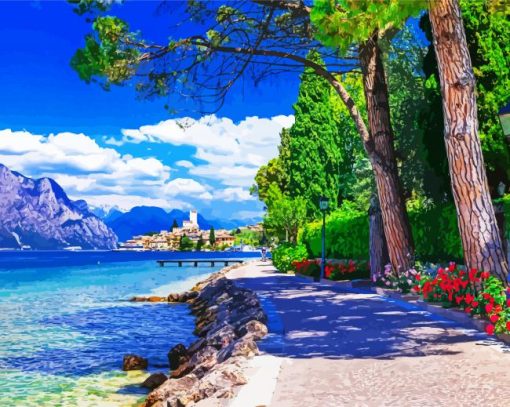 Lake Garda Italy Europe paint by number