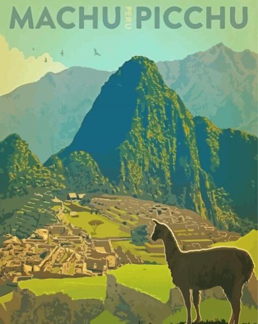 Machu Picchu Peru Poster paint by number