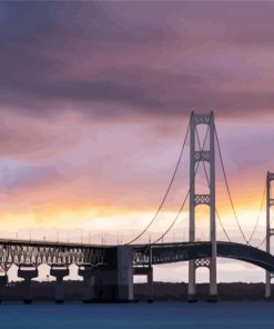 Mackinac Bridge Michigan paint by number