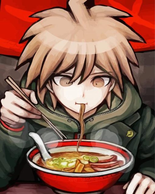 Makoto Naegi Eating Ramen paint by number