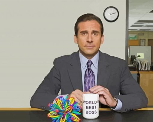 Michael Scott Best Boss paint by number