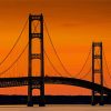 Michigan Mackinac Bridge At Sunset paint by number