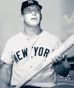 Monochrome Mickey Mantle paint by number