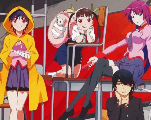 Monogatari Characters paint by number