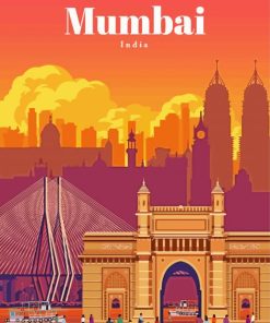 Mumbai India Poster paint by number