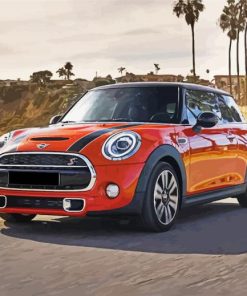 Orange Mini Cooper paint by numbers