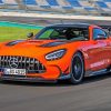 Orange Mercedes AMG GT Illustration paint by numbers