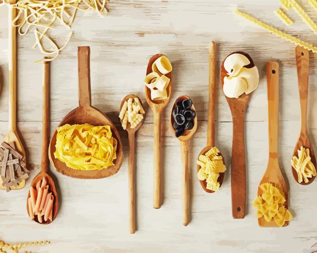Pasta Spoons paint by number