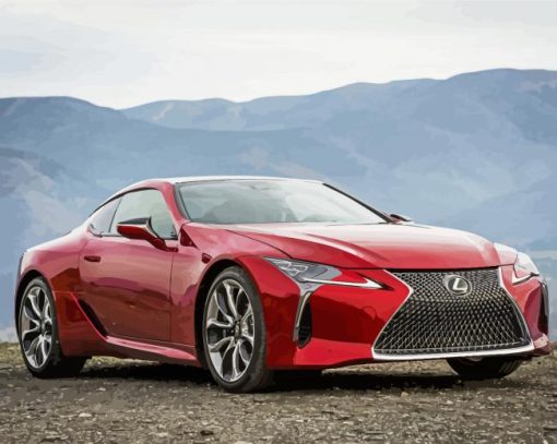 Red Lexus LC Car paint by numbers