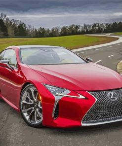 Red Lexus LC Car paint by numbers