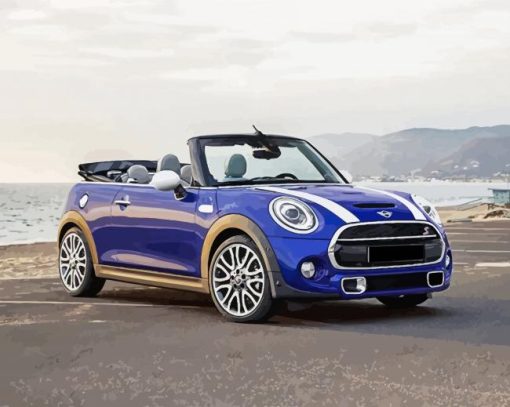 Blue Mini Cooper paint by numbers