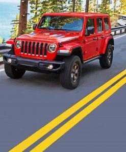 Red Jeep paint by numbers