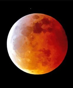 Red Moon Lunar Eclipse paint by number