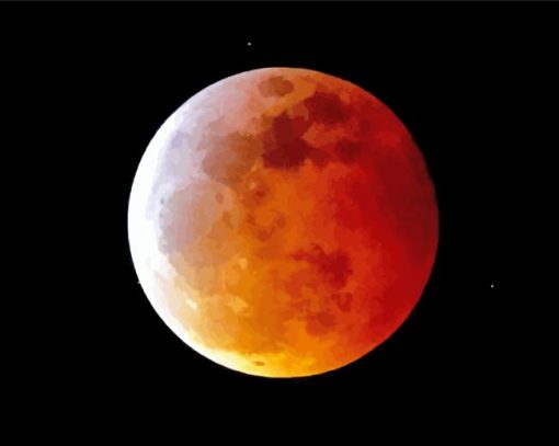 Red Moon Lunar Eclipse paint by number