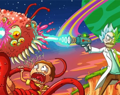 Rick And Morty Battle paint by numbers