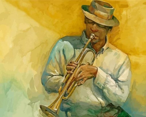 Trumpet Player Art paint by number