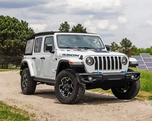 White Jeep paint by numbers