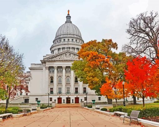 Wisconsin State Capitol Madison paint by number