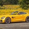 Yellow Mercedes AMG GT paint by numbers