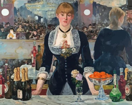 A Bar At The Folies Bergere By Edouard Manet paint by numbers