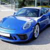 Aesthetic Blue Porsche paint by number