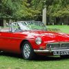 Antique Red Mgb Car paint by number