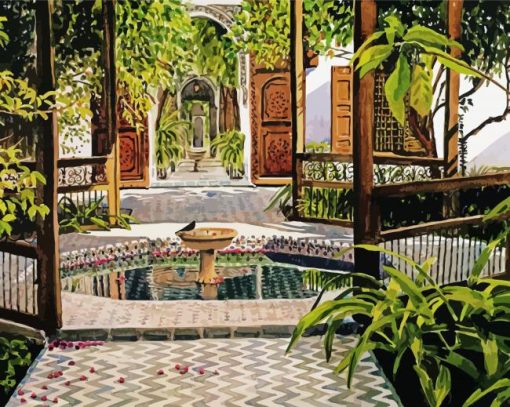 Bahia Palace Morocco paint by number