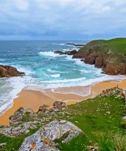 Beautiful Beach Donegal paint by number