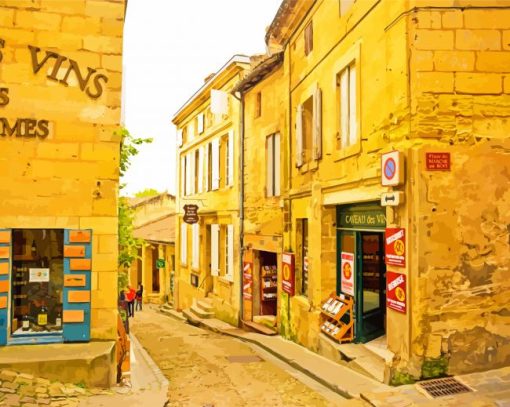 Beautiful Streets Of St Emilion paint by number