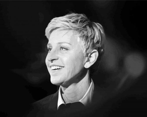 Black And White Ellen Degeneres paint by number