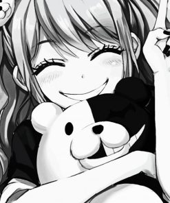 Black And White Junko Enoshima paint by number