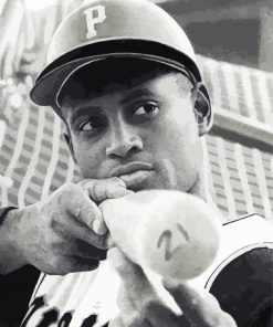 Black And White Roberto Clemente paint by number