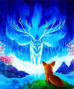 Blue Nine Tailed Fox Art paint by number