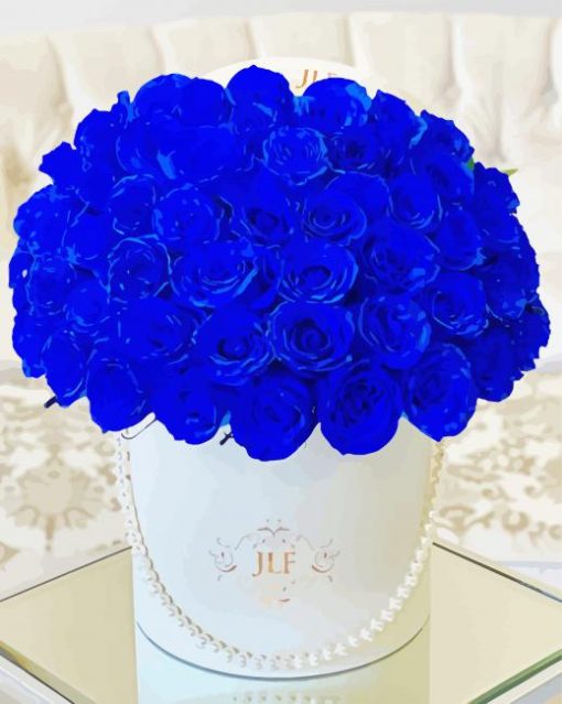 Blue Flowers Bouquet paint by number