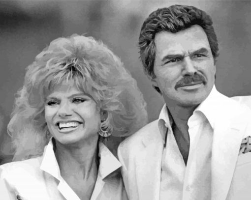 Burt Reynolds And Loni Anderson paint by number