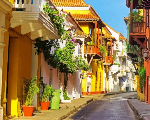 Cartagena Streets paint by number