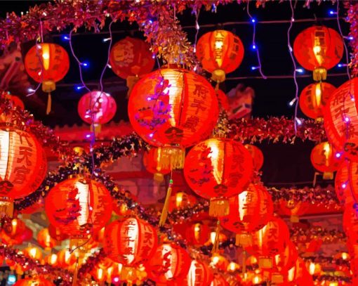 Chinese Lanterns paint by number