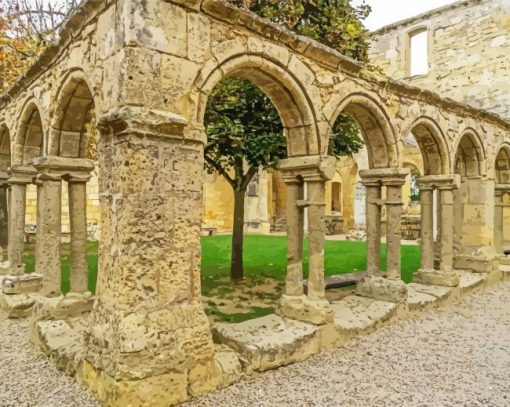 Cordeliers Cloister Saint Emilion paint by number