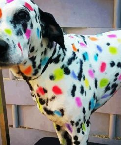 Colorful Dalmatian paint by number