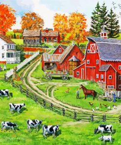 Cows In Farm By Bob Fair paint by number