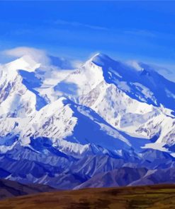 Denali Snowy Mountain Alaska paint by number