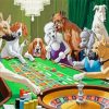 Dogs Playing Pool Game paint by number