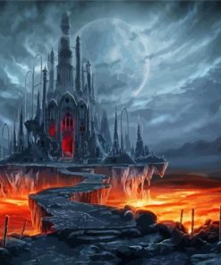 Fantasy Creepy Castle paint by number