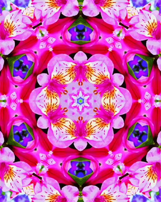 Flower kaleidoscope Art paint by number