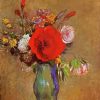 Flowers In A Vase By Odilon Redon paint by number