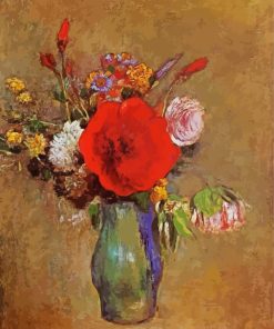 Flowers In A Vase By Odilon Redon paint by number