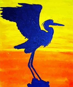 Great Blue Heron Silhouette paint by number