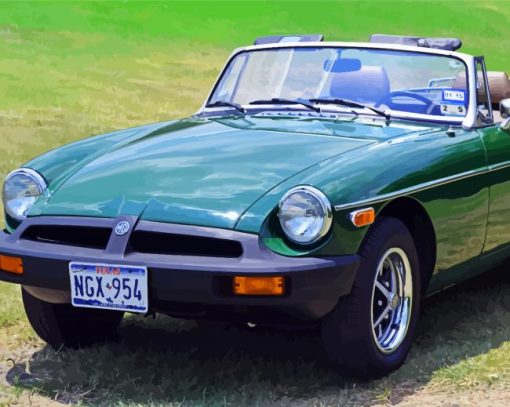 Green Mgb Cars paint by number