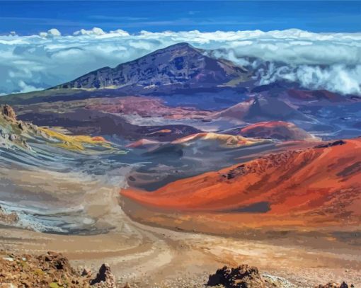 Haleakala Hawaii Landscape paint by number